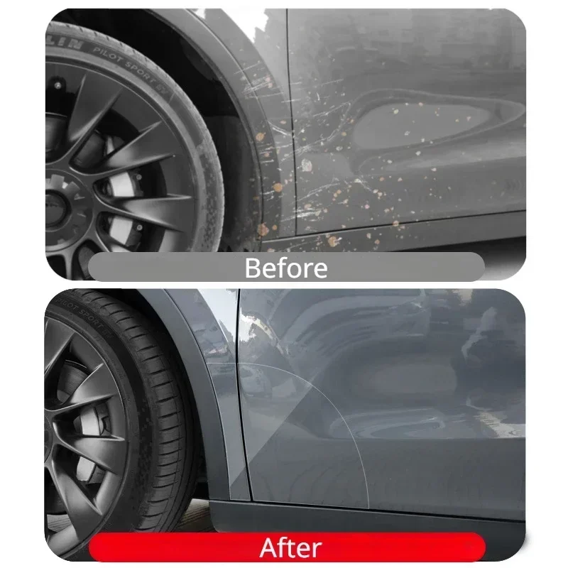 TPU Transparent Film for Tesla Model Y Juniper 2025 Front Rear Door Extended Car Body Protective Film Invisible Car Clothing Set
