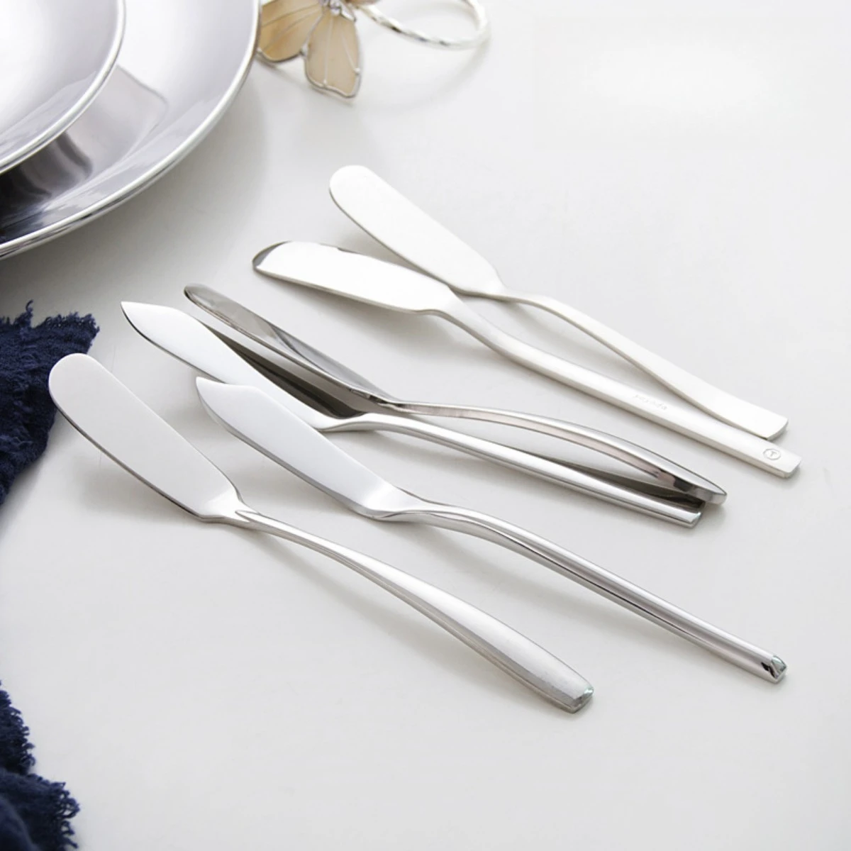 Cheese Spreader Knife Set Stainless Steel Butter Knife Small Sandwich Condiment Jam Bread Cream Canape Knives Spatula Spreaders