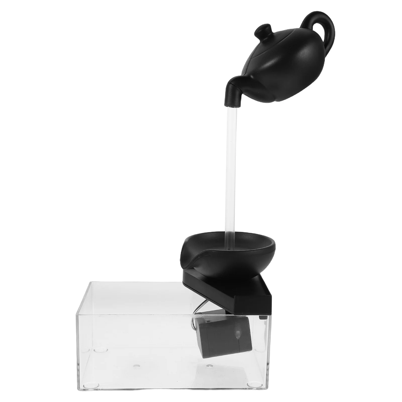 

1 set Mini Water Fountain Desk Decor Plastic Material Fish Ornaments Indoor Landscape Garden Supplies