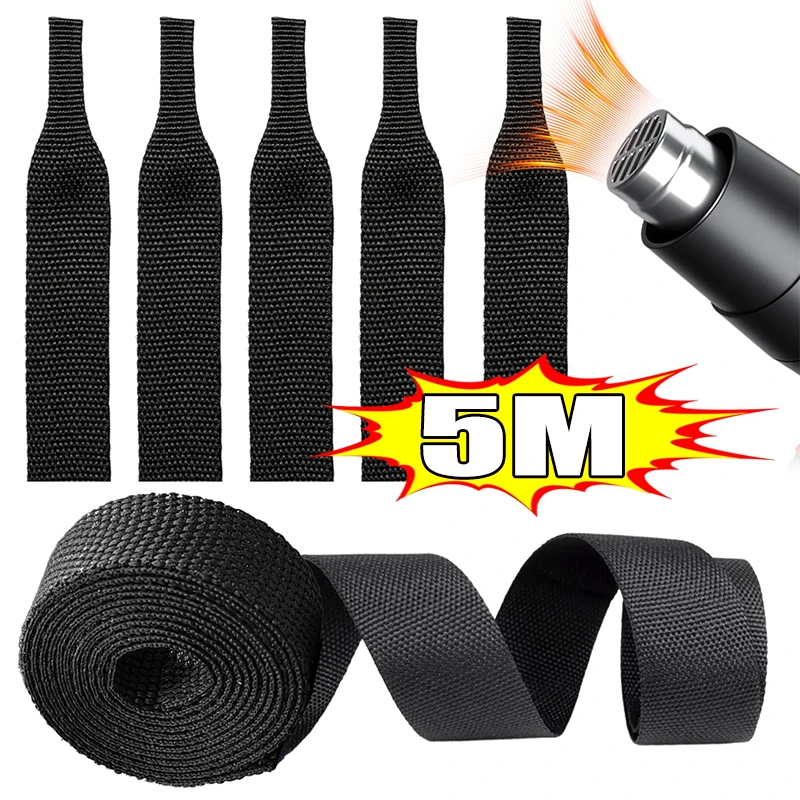 

Car Insulation Cable Sleeve Flame-Retardant Wire Wrap Sheath Protection Black Braided Heat Shrink Tubing Cable Organizer 1/5 Pcs