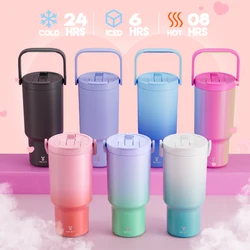 Meoky 32oz Cup Tumbler with Lid Multiple Prints Stainless Steel Insulated Vacuum Coffee Bottle Thermal Milk Tea Travel Car Mug