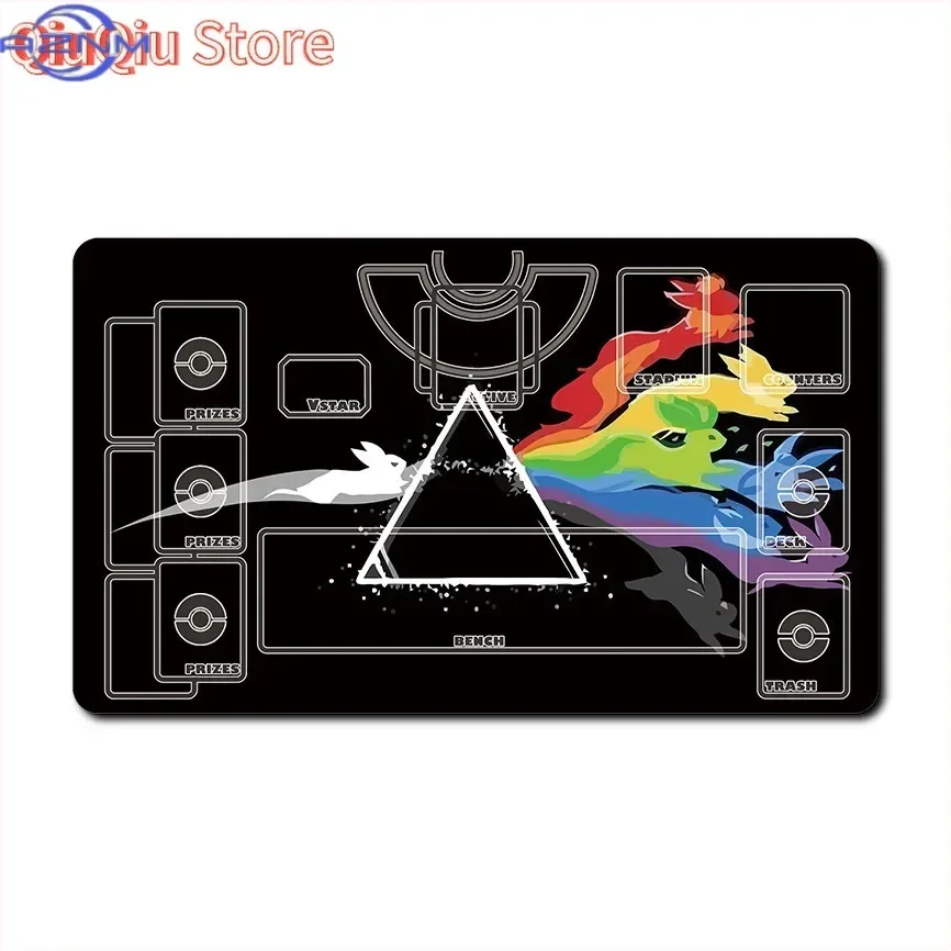 Cute Eevee Evolution Design Mouse Pad, Non Slip Waterproof Gaming Desk Mat for Card Game Playmat