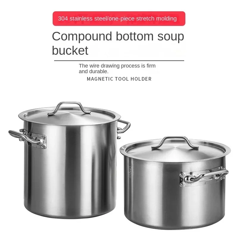 

Stainless steel 304 barrel with double bottom pot with thick bottom and large capacity soup pot integrated into soup p