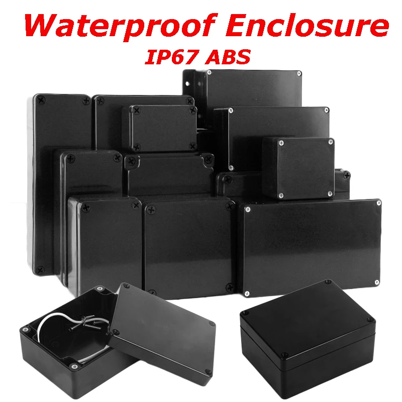 

Black Box Outdoor Waterproof Case ABS Plastic Box Electronic Project Instrument Case Electrical Junction Box Enclosure Housing