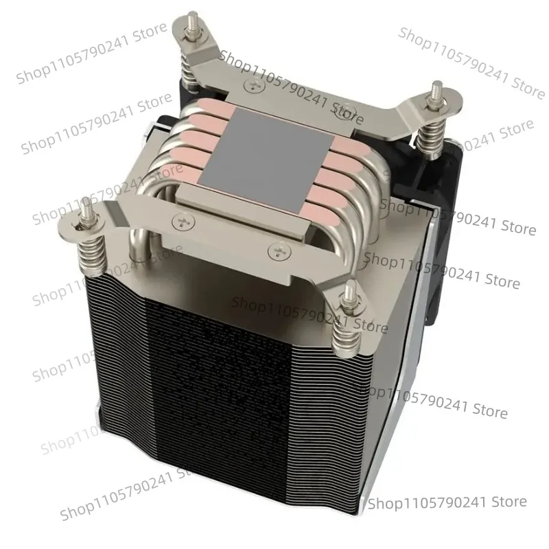 4U 200W CPU Cooler 5 Heat Pipes Heat Sink Side Blown Fan Compatible with LGA2011 Square Type Server Parts