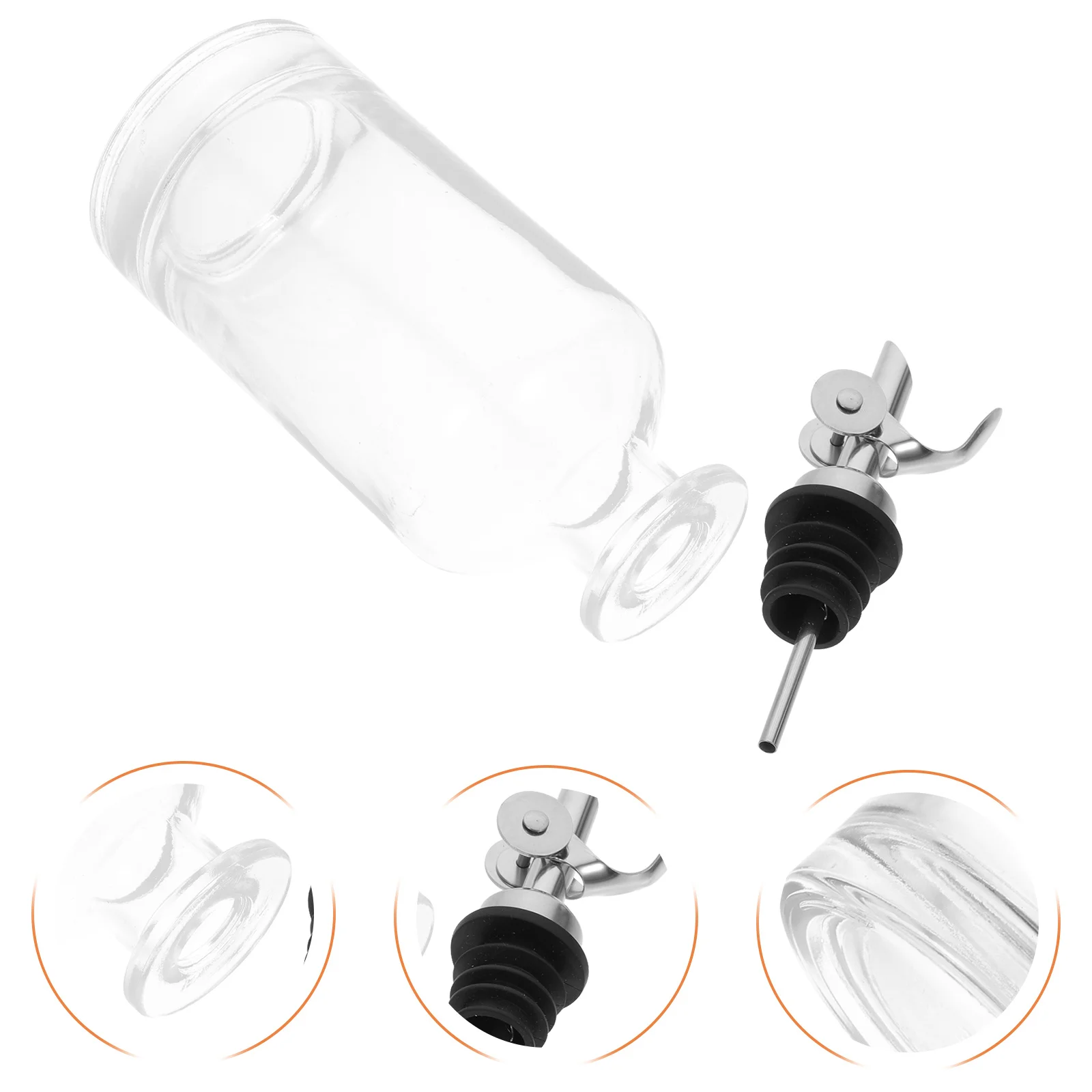 

2Pcs Automatic Oil Bottle Glass Soy Sauce Dispenser Easy Clean Kitchen Vinegar Pot Glass Oil Bottle