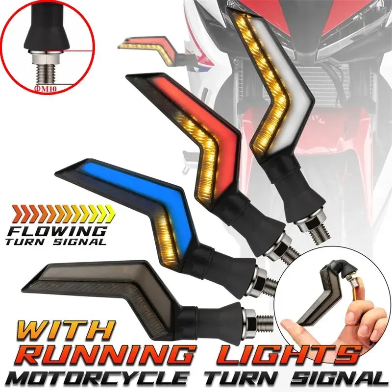 Motorcycle Turn Signal Light Universal DRL Amber Dynamic Flowing Blinker Indicator 12V LED Motorcycle Flashing Light Rear Lamp