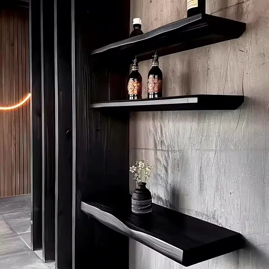 # Wood Durable One-line Partition Shelf Simple Modern Living Room TV  Wall Living Room Furniture
