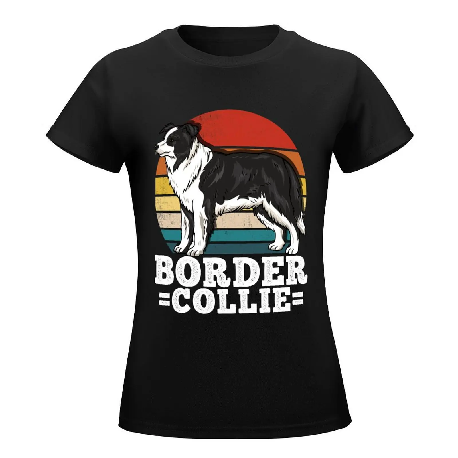 Border Collie Dog Lover Retro T-Shirt hippie clothes female Women's t-shirt