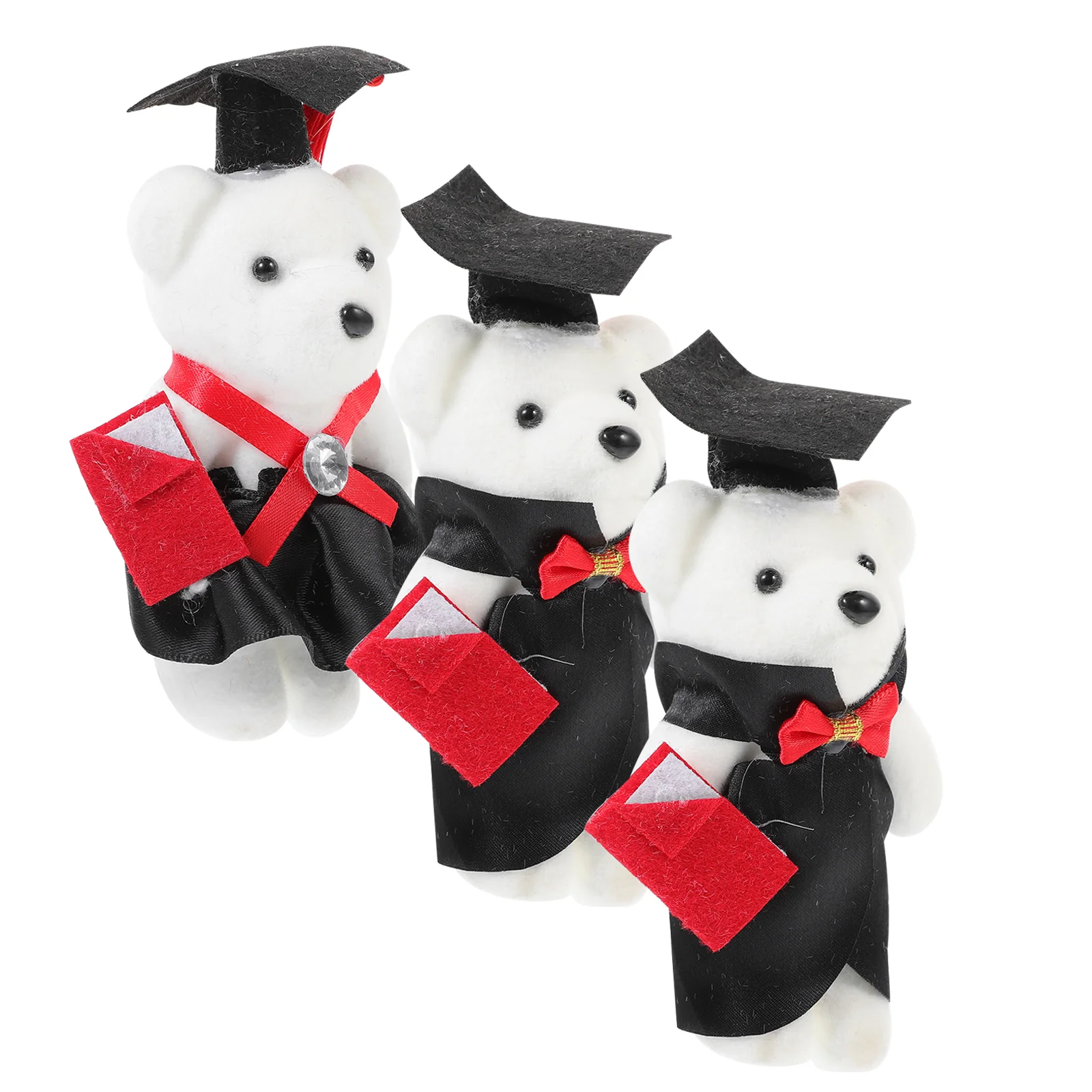 

3 Pcs Graduation Season Dr Bear Bouquet DIY Materials Multipurpose Bears Lovely Dolls Adorable Decorative