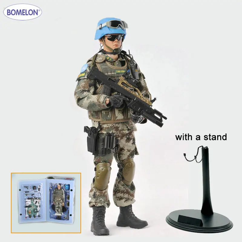 Figura de acción de pavo real chino de 12 pulgadas con equipo de armas, soldado del ejército a escala 1/6, modelo militar, juguetes prepintados para regalo de niños