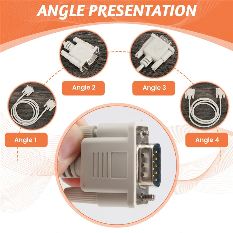 Cable adaptador VGA DB15 macho a RS232 DB9 Pin macho/cable de extensión de vídeo gráfico (blanco, 1,4 M)-N35R