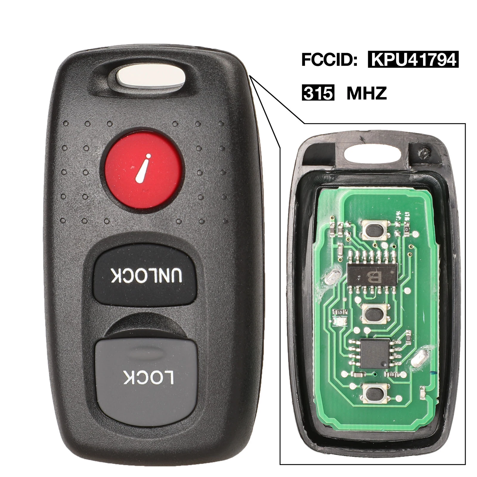 jingyuqin For Mazda 3 6 MPV Protege 5 3 Buttons Remote Key Keyless Entry Fob Transmitter Alarm Beeper Clicker KPU41794 315Mhz