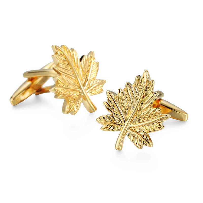 Men\'s French shirt cufflinks copper material strawberry sunflower four leaf clover maple leaf rose design French cuffbutton