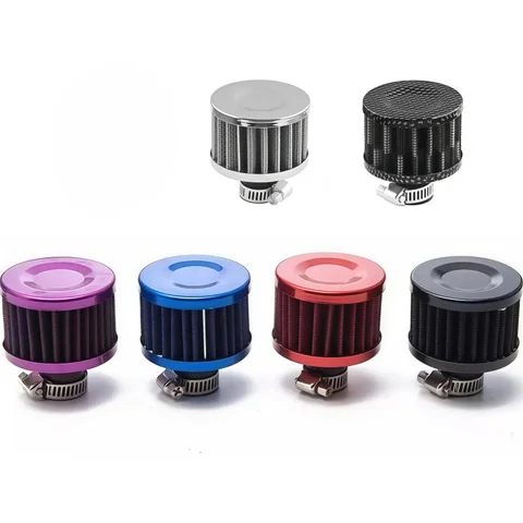 6 Colors 12mm Air Filter Mini - Universal Cold Air Intake Filter Breather Turbo Vent Air Filter for Car and Motorcycle