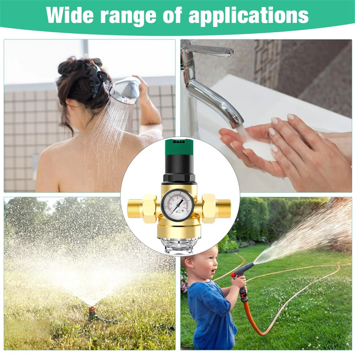 

Pressure reducing valve Pressure Regulator Water 3/4 Inch, Water Pressure Regulator with Water Pressure Gauge and Mesh Filter