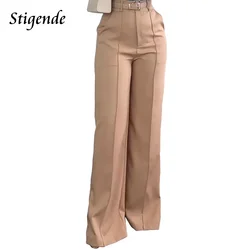 Women Solid Color Flare Leg Dress Pants Formal Work Office Bell Bottom Pants with Pockets