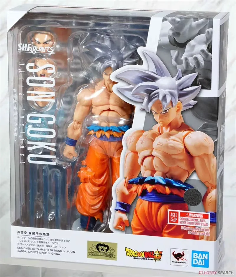 Hot Original Dragon Ball Shf Sh Figuarts Super Movie Capelli neri argento Super Hero Sun Wukong Modello Collezione di giocattoli Figura