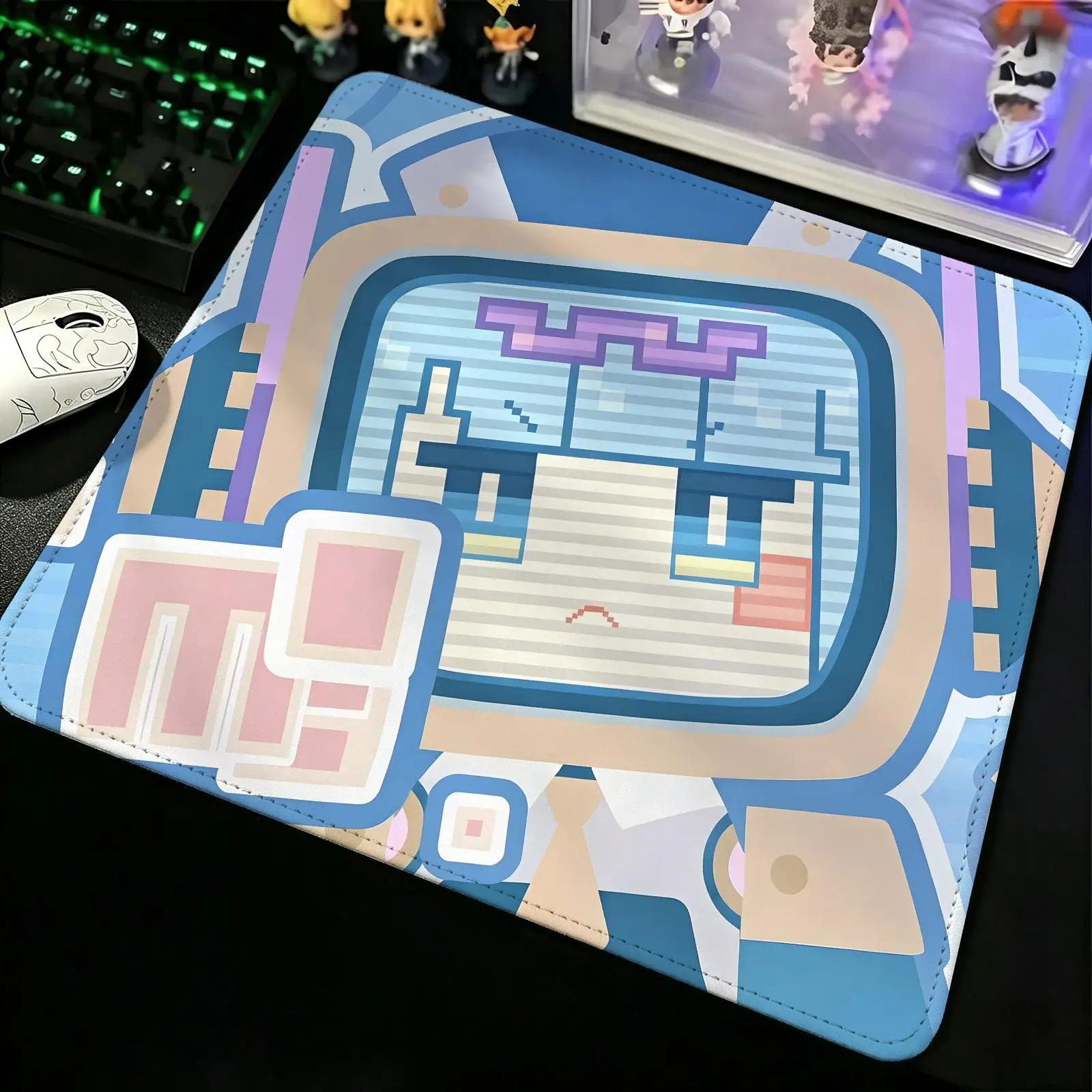 Compact Gaming Mat Reinforced Stitched Border, genshin impact Ineffa S/M/L Sizes Portable Laptop Desk Pad for Office & E-sports