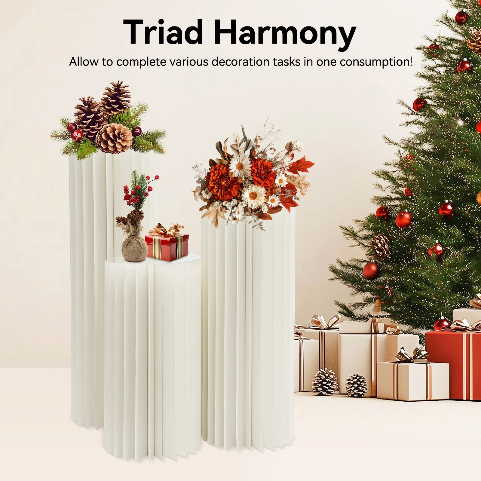 3 قطعة ورقة بولي كلوريد الفينيل زهرة الزفاف حامل مجموعة 25-30 كجم الحمولة 30 سنتيمتر Diameter60 80 100 سنتيمتر الارتفاع حليبي الأبيض الحديثة قائما بذاته