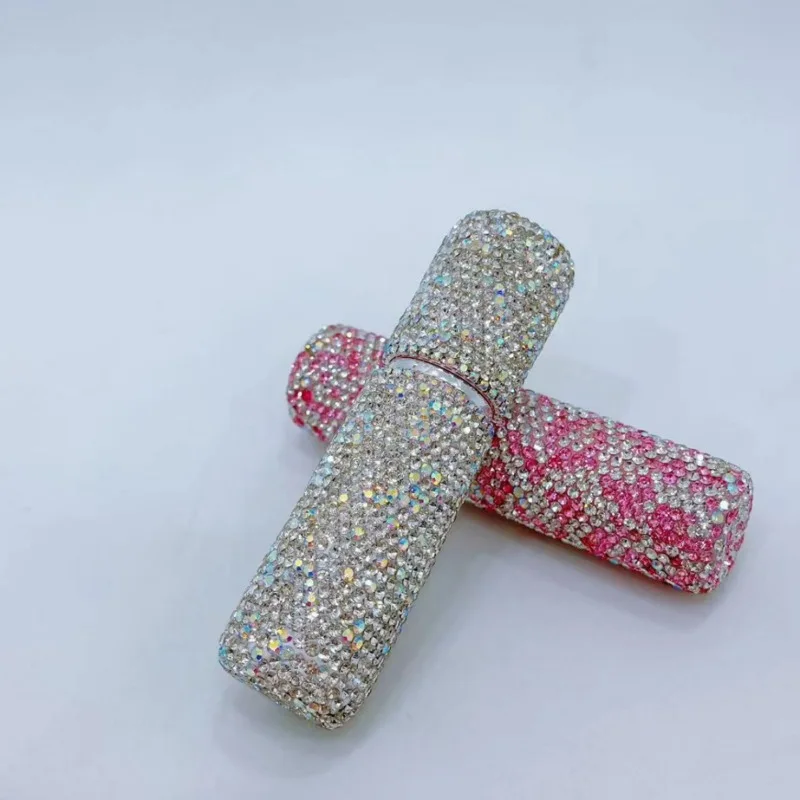 

Fashionable Lovely Full Diamond Aluminum Perfume Sub Bottled Spray Portable Carry on Glass Empty Bottle Women Supplies Wholesale