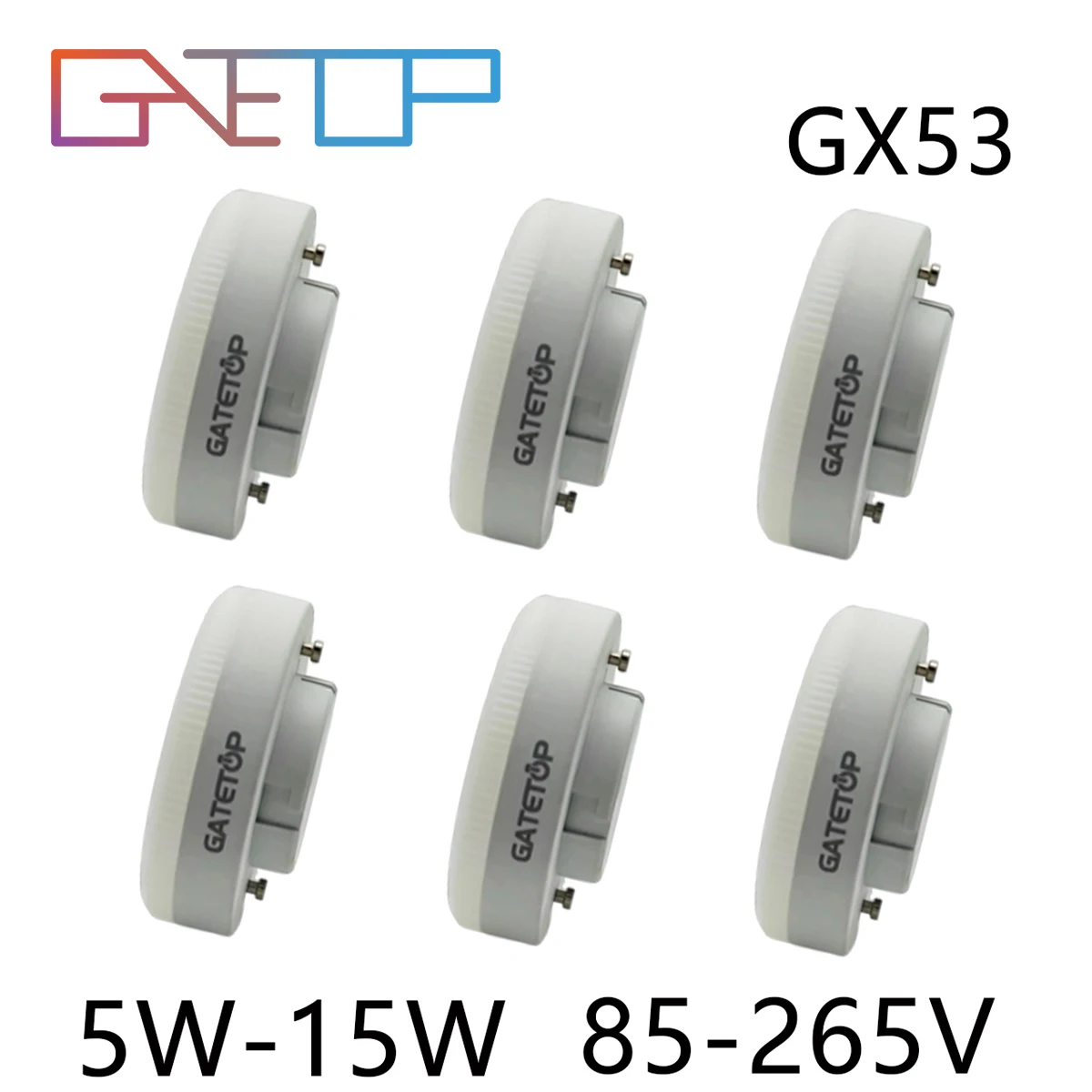 

10PCS 5W 7W 9W 12W 15W LED Spotlight GX53 Without Flicker 85-265V Warm White Daylight Cold White Bulb for Room Study Kitchen