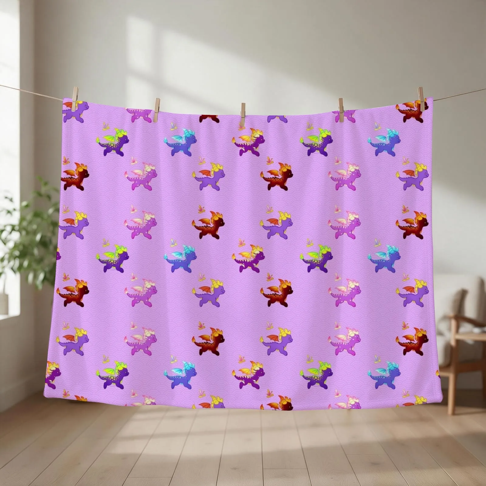 Spyro Pattern Throw Blanket couch cozy soft plush fuzzy picnic outdoor blanket