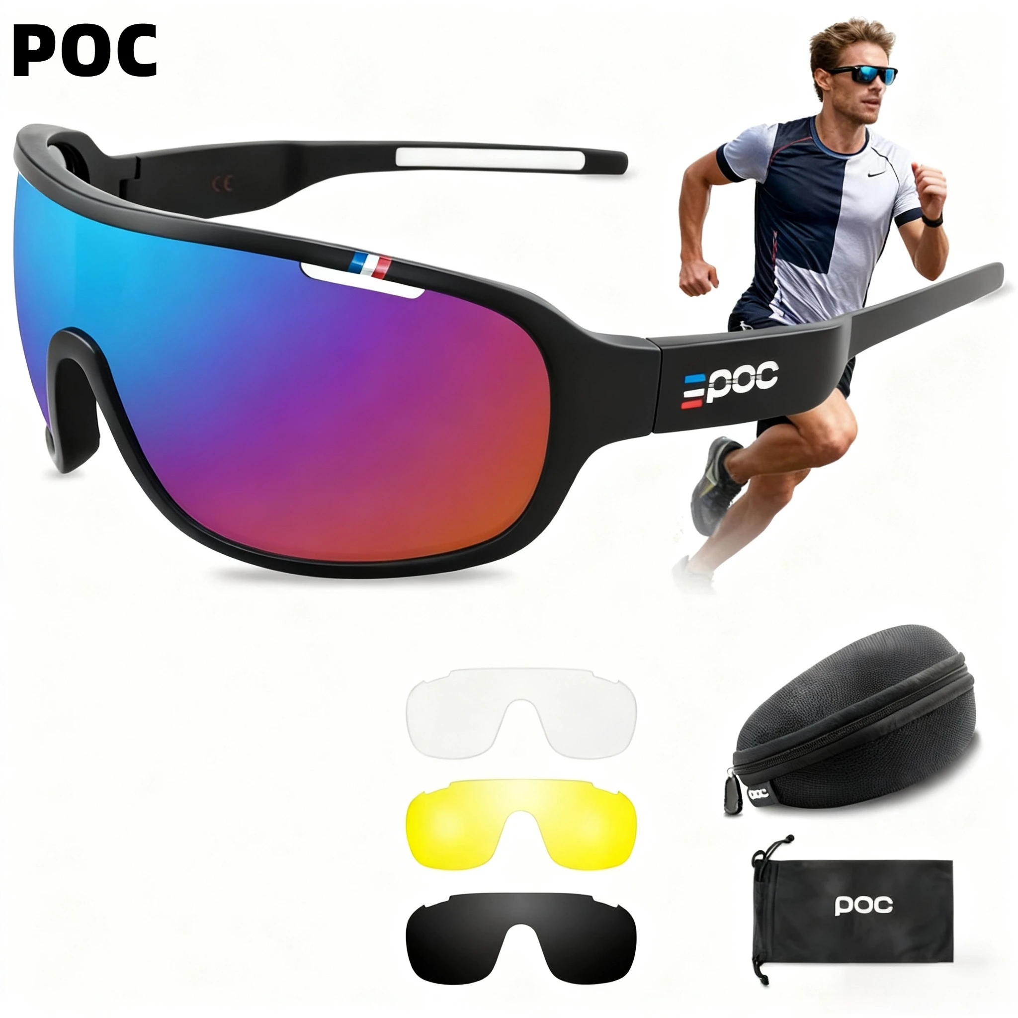 

Модные очки EPOC, велосипедные очки, поляризационные мужские и женские велосипедные очки, 4 линзы, MTB, очки для шоссейного велоспорта, защитные очки для глаз