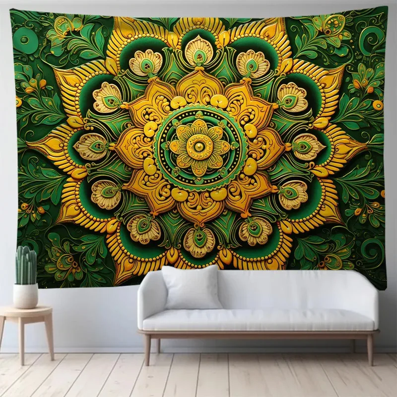 Nordic Mandala Tapestry Large Bohemian Wall Hanging Psychedelic Hippie Home Decor Art Backdrop Cloth