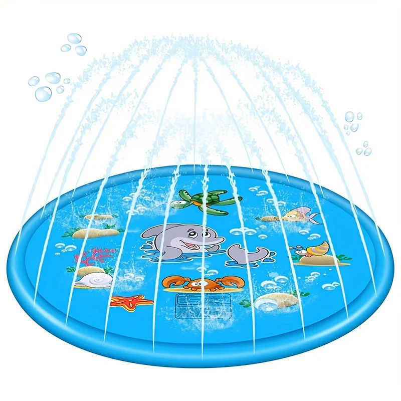 Splash Pad Play Mat - Durable, Adjustable Water Height, Bpa-Free Pvc Leather| Ideal For Outdoor Activities & Summer Gatherings