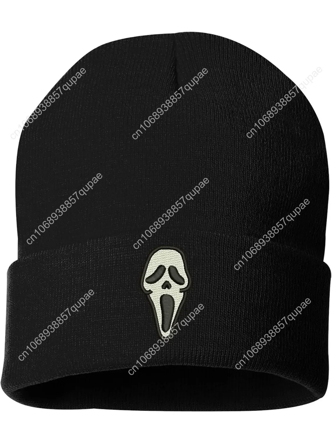 

ALLNTRENDS Horror Smiley Face Beanie Scream Face Beanie Warm Hat Winter Cap Adult Graphic Embroidered Beanies