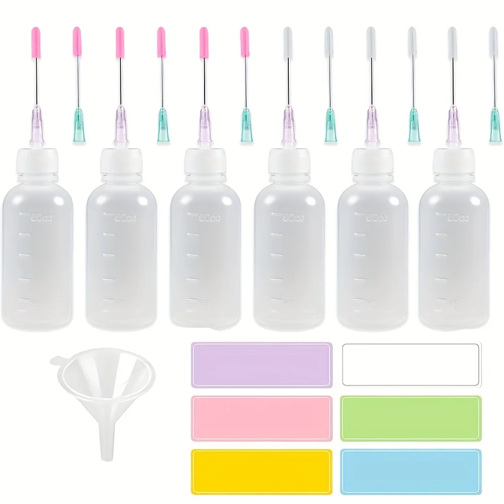 Dispenser Bottl Industrial Glue Dispenser Bottles with Fine Needle Tips, Plastic Squeeze Bottles for Solder Paste, Flux, Adhesive