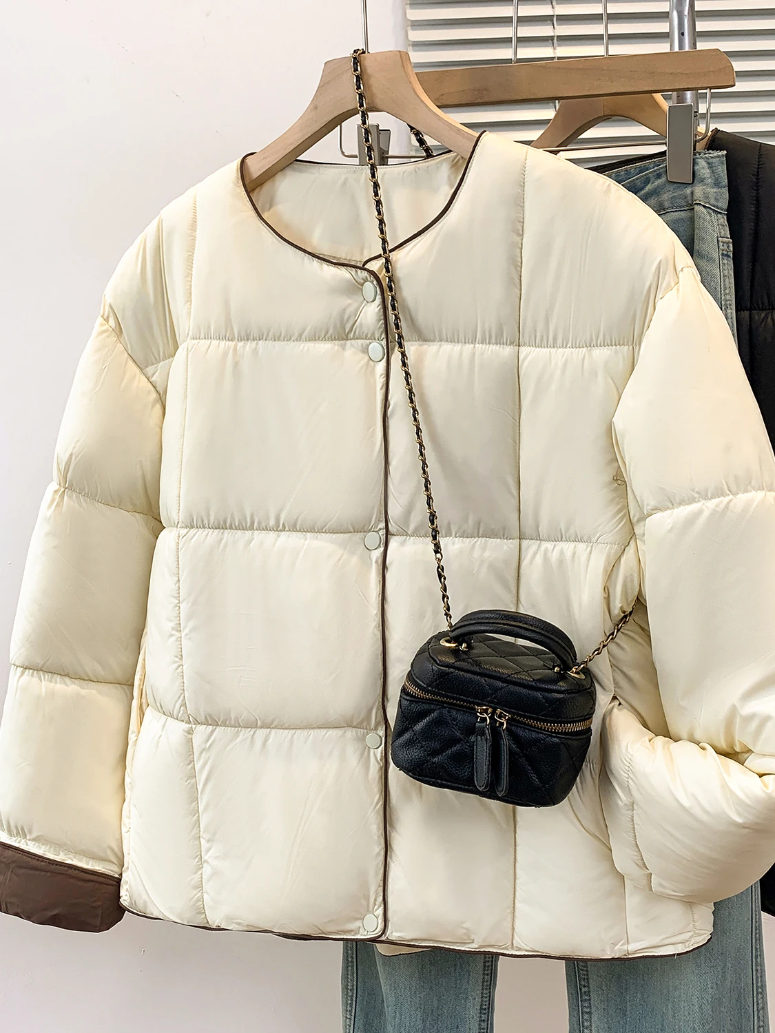 

Winter New Sle ort Women's Cotton Jaet Warm Gentle Sle Korean Version Age-Defng Versatile Outerwear Commute Friendly