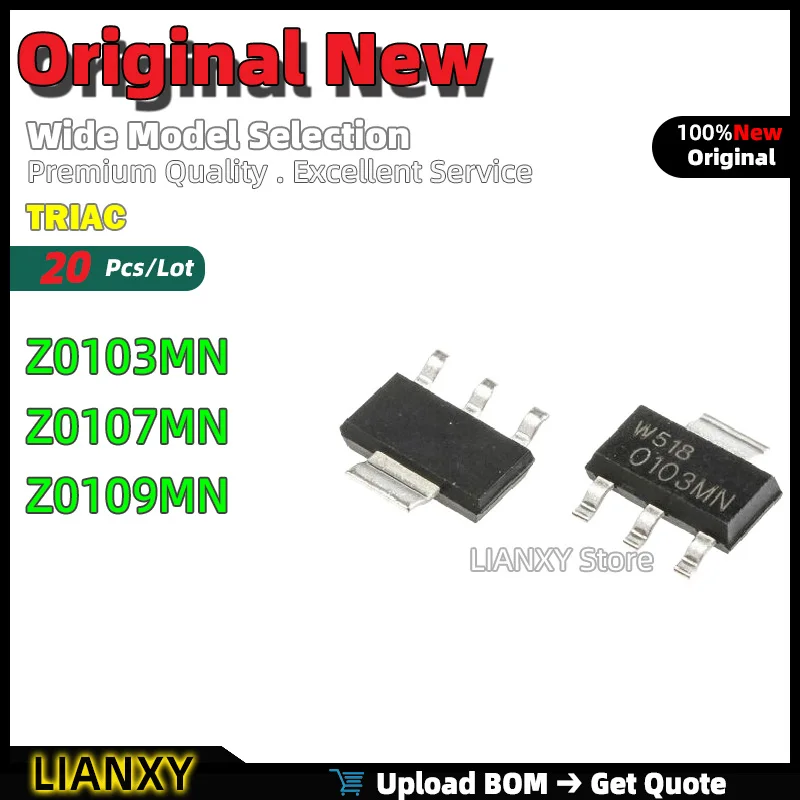 20pcs SOT-223 Z0103MN Z0107MN Z0109MN TRIAC New Original