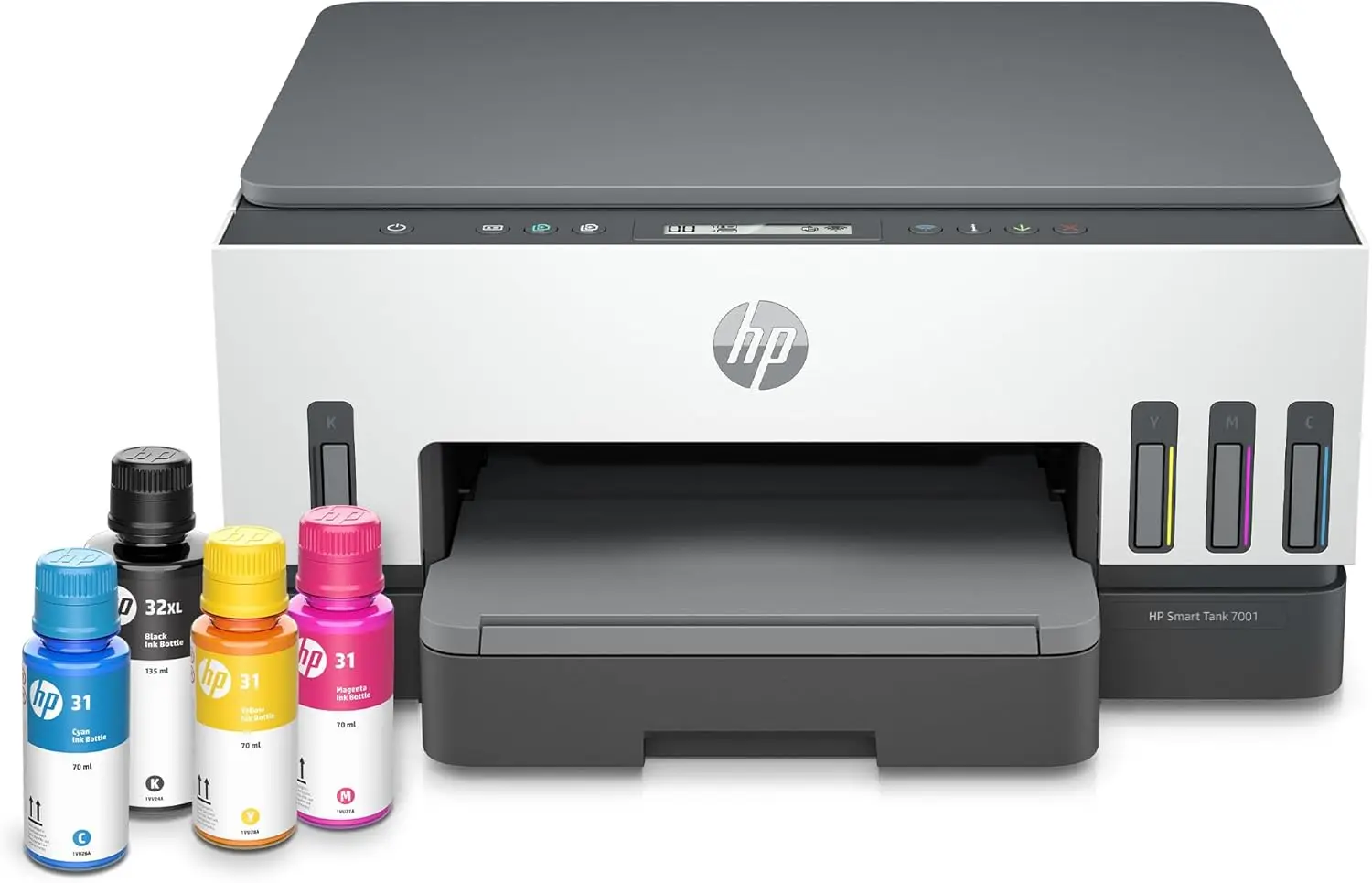 

HP Smart -Tank 7001 Wireless All-in-One Cartridge-free Ink -Tank Printer, up to 2 years of ink included, mobile print, scan, cop