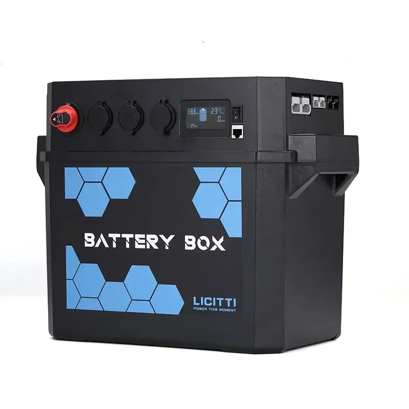 120Ah 1000W Gel Battery Stash with Micro USB Power Inverter Lofepo4 Charger System for Solar Cooler Lithium Uon Battery Box