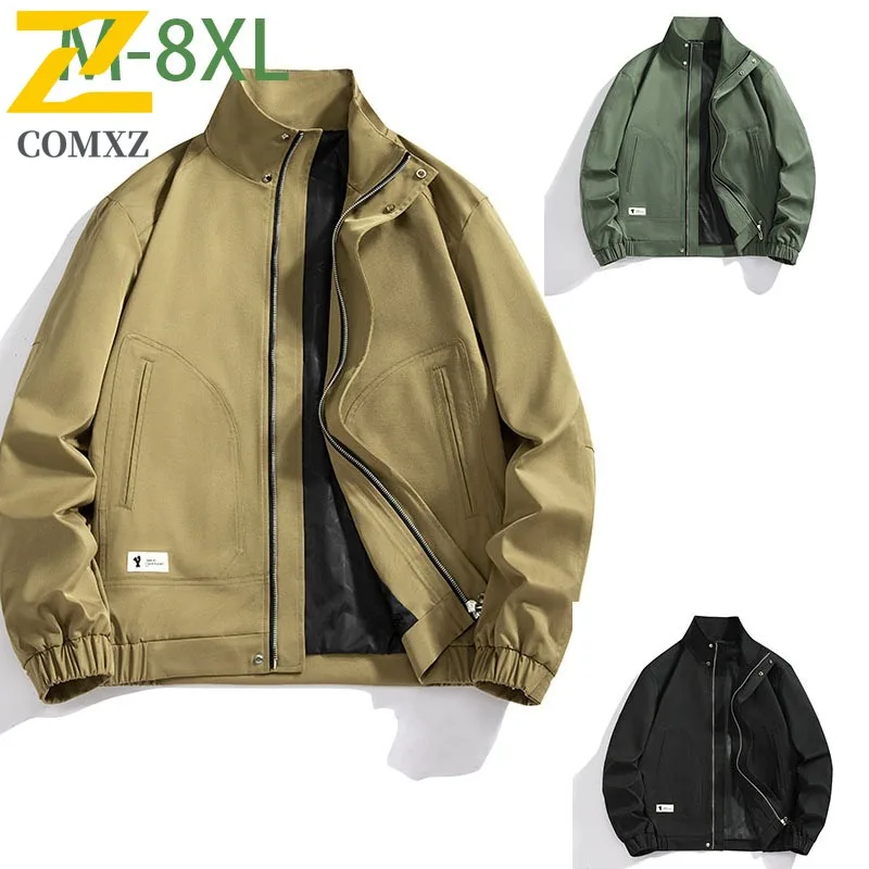 

COMXZ Men Jacket New Outdoor Solid Color Loose Stand Collar Trekking Travel Hiking Camping Windbreaker Jackets Breathable Coat