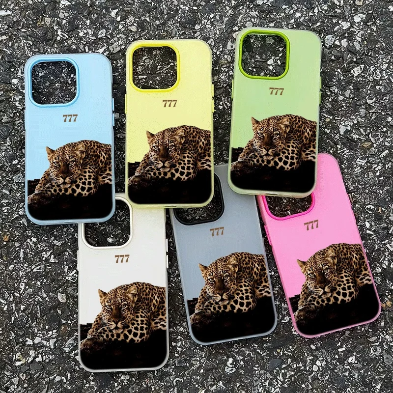 Coque de téléphone avec pare-chocs au design Cool Leopard Number 777 pour iPhone 18 17 16 14 13 15 12 11 Pro Max Air 16 15 14 7 8 Plus XR X XS