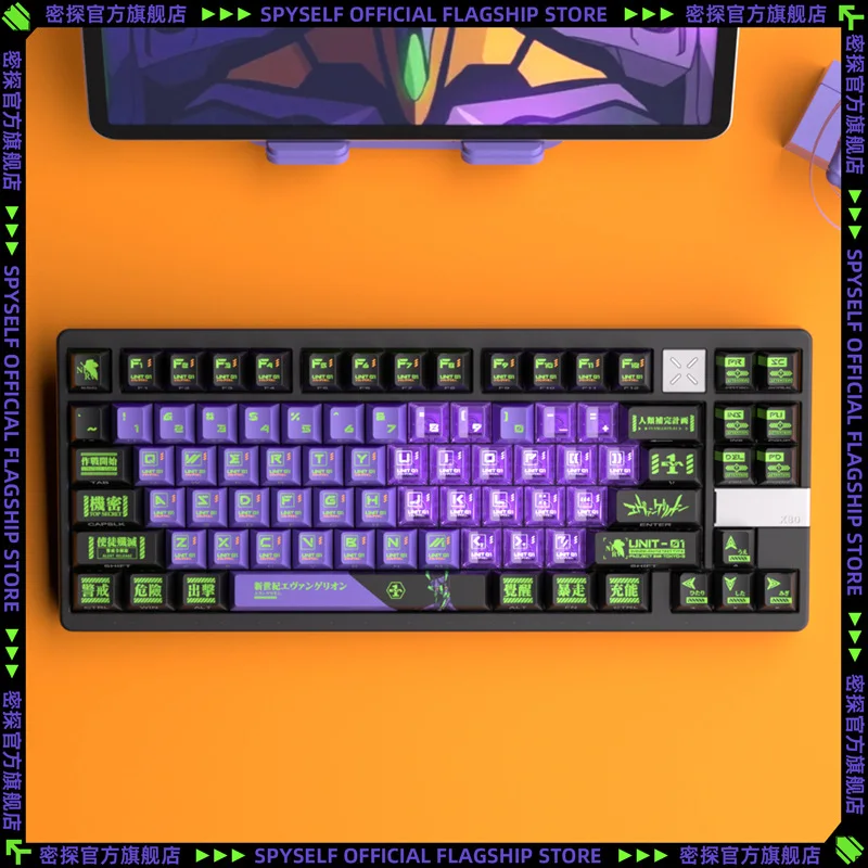 

SPYSELF EVA Unit-01 OEM-профиль, двухцветные полупрозрачные колпачки для клавиш из ПБТ, полный комплект