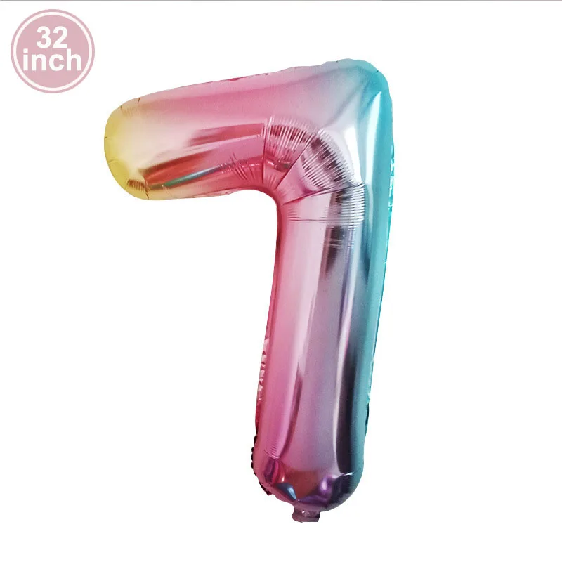 32inch Colorful Silver Golden Black Red Blue Green Number 7 Balloon Digit Balloon 7th Birthday Party Wedding Anniversary Decors - view 3