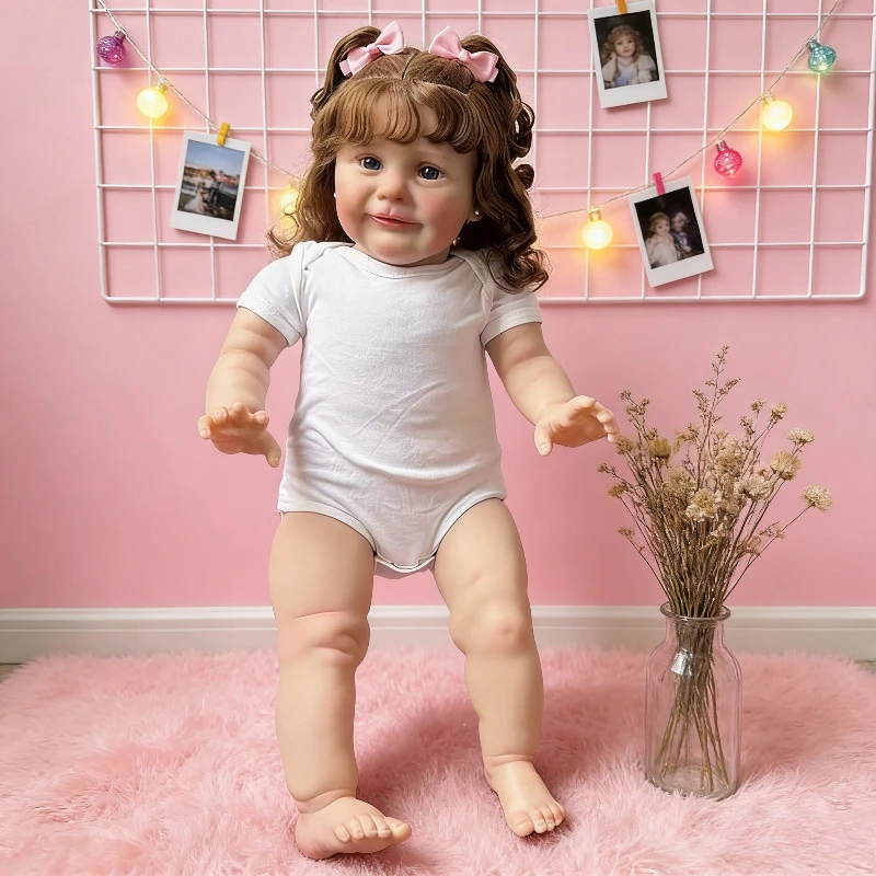دمية زوي المولودة حديثًا بحجم طفل كبير 66 سم، مصنوعة يدويًا بجودة عالية مع بشرة ثلاثية الأبعاد وعروق مرئية