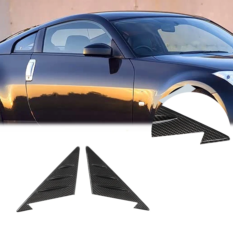 

For Nissan 350Z 2003-2006 Real carbon fiber car A-pillar triangle decorative sticker car exterior protection accessories