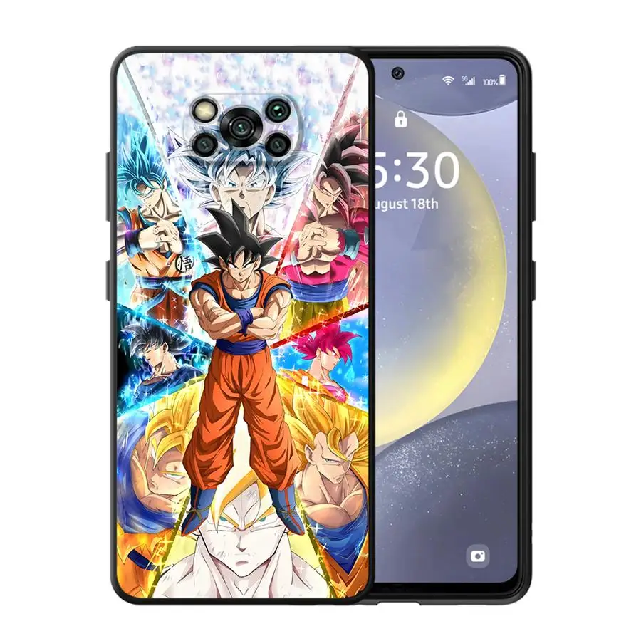 Dragon Ball Handsome Goku Case for Xiaomi Poco C40 C50 F3 F7 C75 X7 C71 C51 C61 X5 M3 M4 Pro X3 NFC X4 Pro M5s M7 Black Soft - view 2