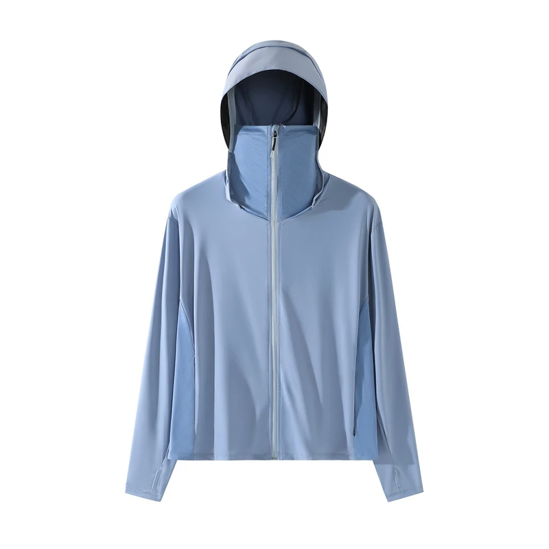 

UPF50+Sunscreen Clothing Summer New Solid Color Detachable brim Outdoor Adventure Hooded windbreaker Couple Sunscreen Jacket