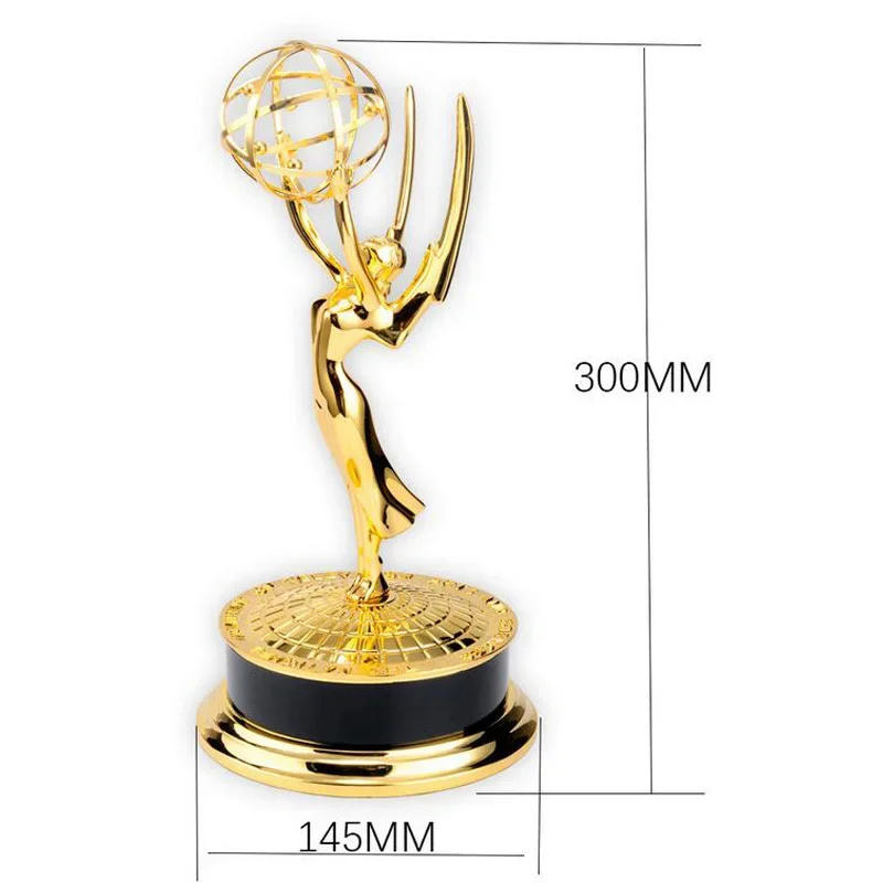 Customized 1:1 30CM Metal Emmy Trophy, Factory Directly Sales Alloy Figure Sculpture trophy, Awards of Merit Christmas gift, 1Pc