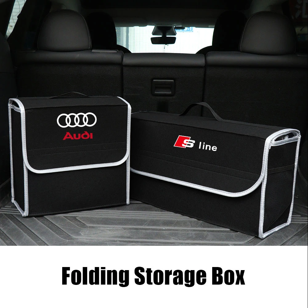 Caixa Organizadora de Ferramentas para Porta-Malas de Carro, Acessórios para Audi Sline S3 S4 S5 S6 S7 RS Quattro Q7 Q5 Q3 A4 B8 8P A3 A6 C7 A5