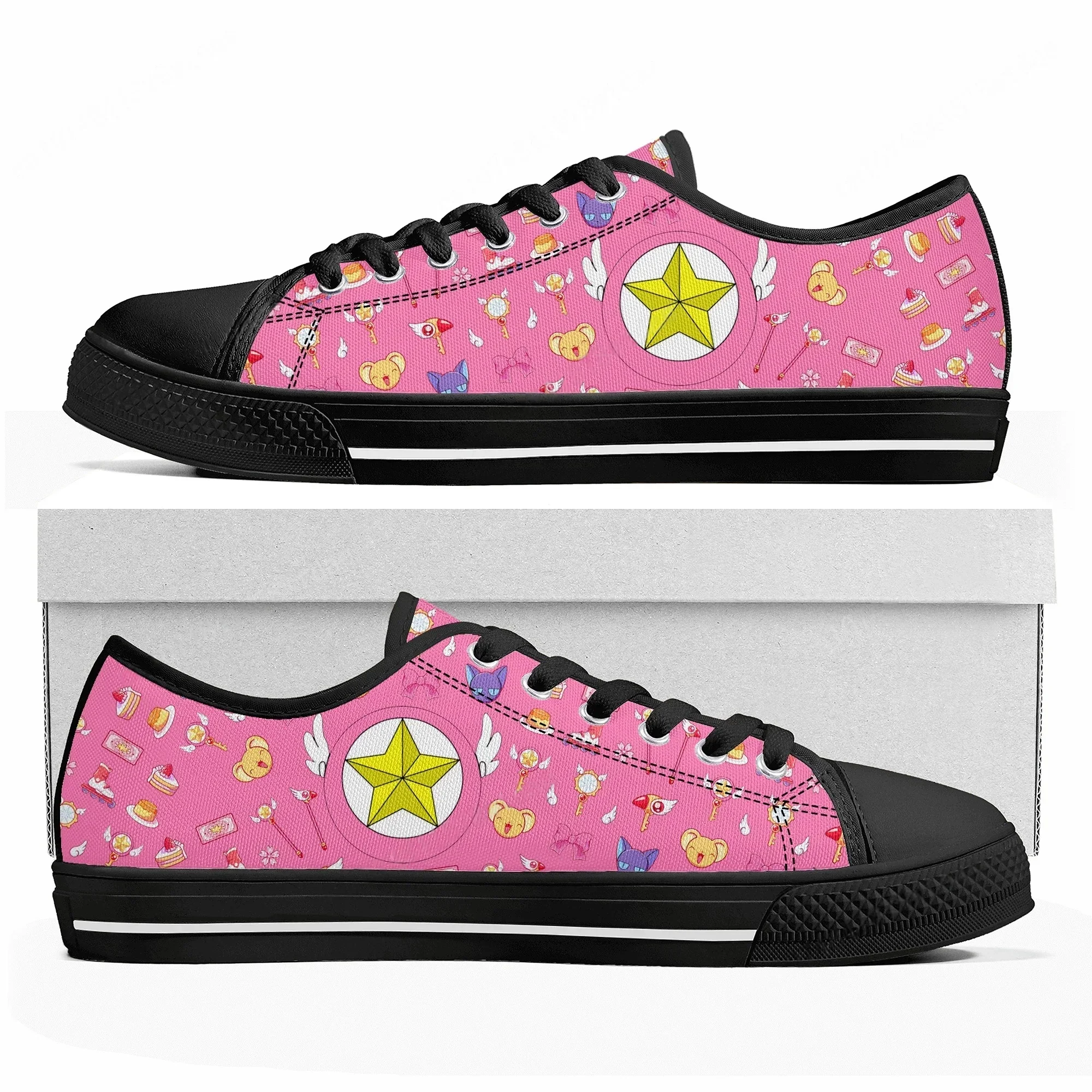 

Cardcaptor Sakura Low Top Sneakers Womens Mens High Quality Canvas Sneaker Casual Anime Cartoon Customize Shoes
