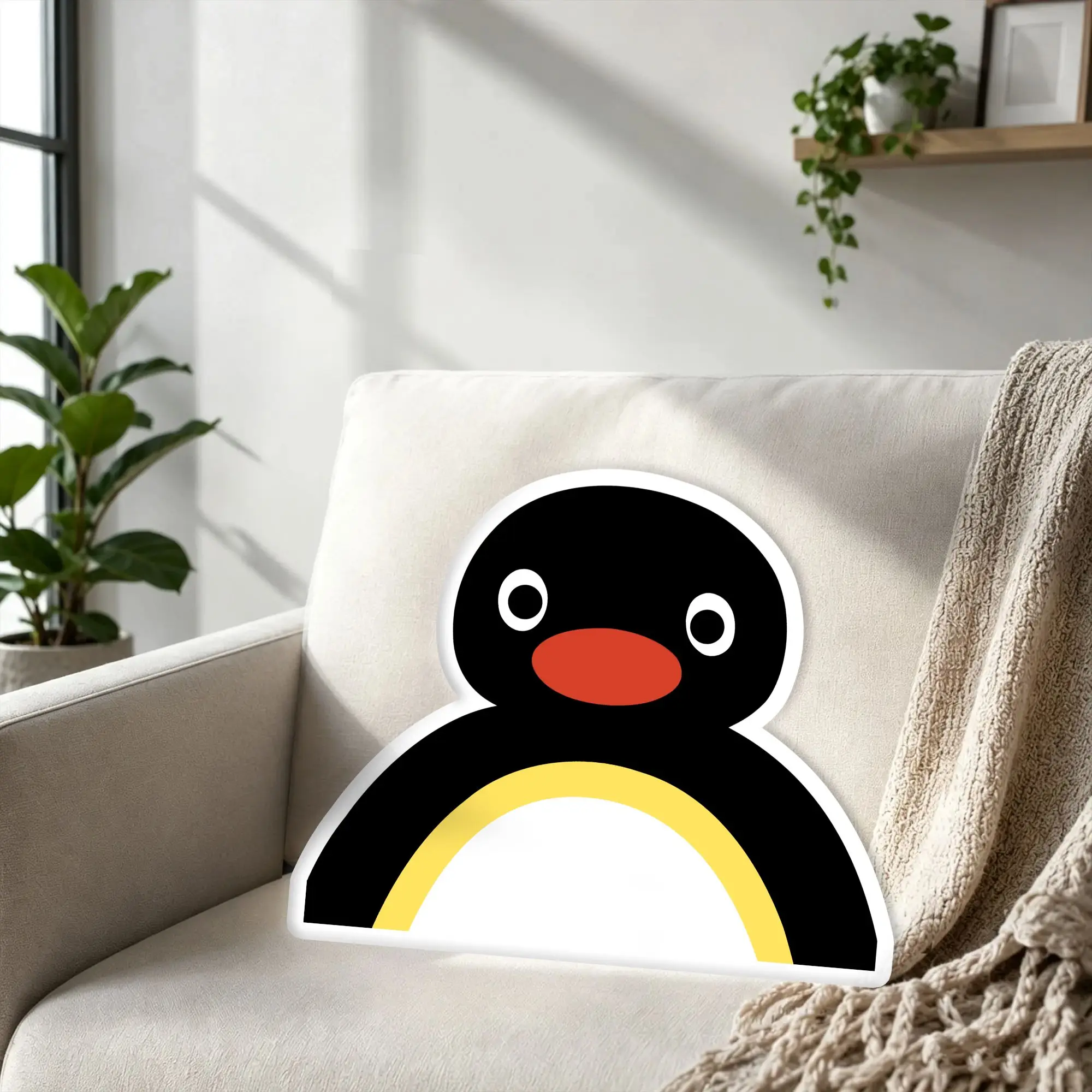 Customized Super Funny Penguin Cartoon Manga Throw Pillows Soft Comic Plush Cushions for Bed Sofa Decoration Home