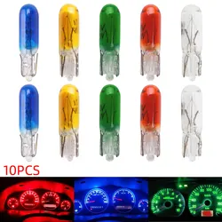 10pcs W2W T5 Led Car Gauge Light Halogen Lamp 12v 1.2w Auto Interior Instrument Lights Side Marker Light Glass Dashboard Bulb
