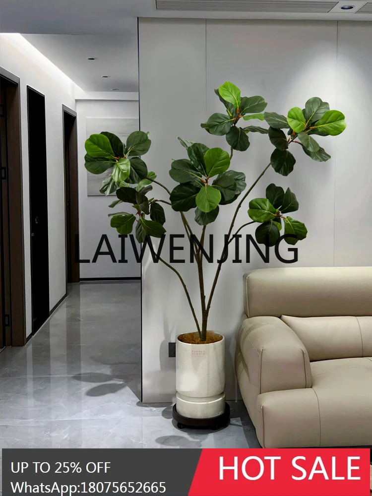 Ficus Lyrata Simulation Green Plant Indoor Living Room Decoration Flowers Bionic Plant Large Floor Bonsai Trees